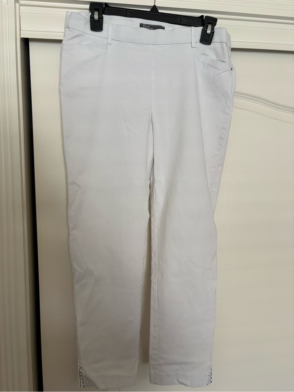89th & Madison White Stretch Chinos